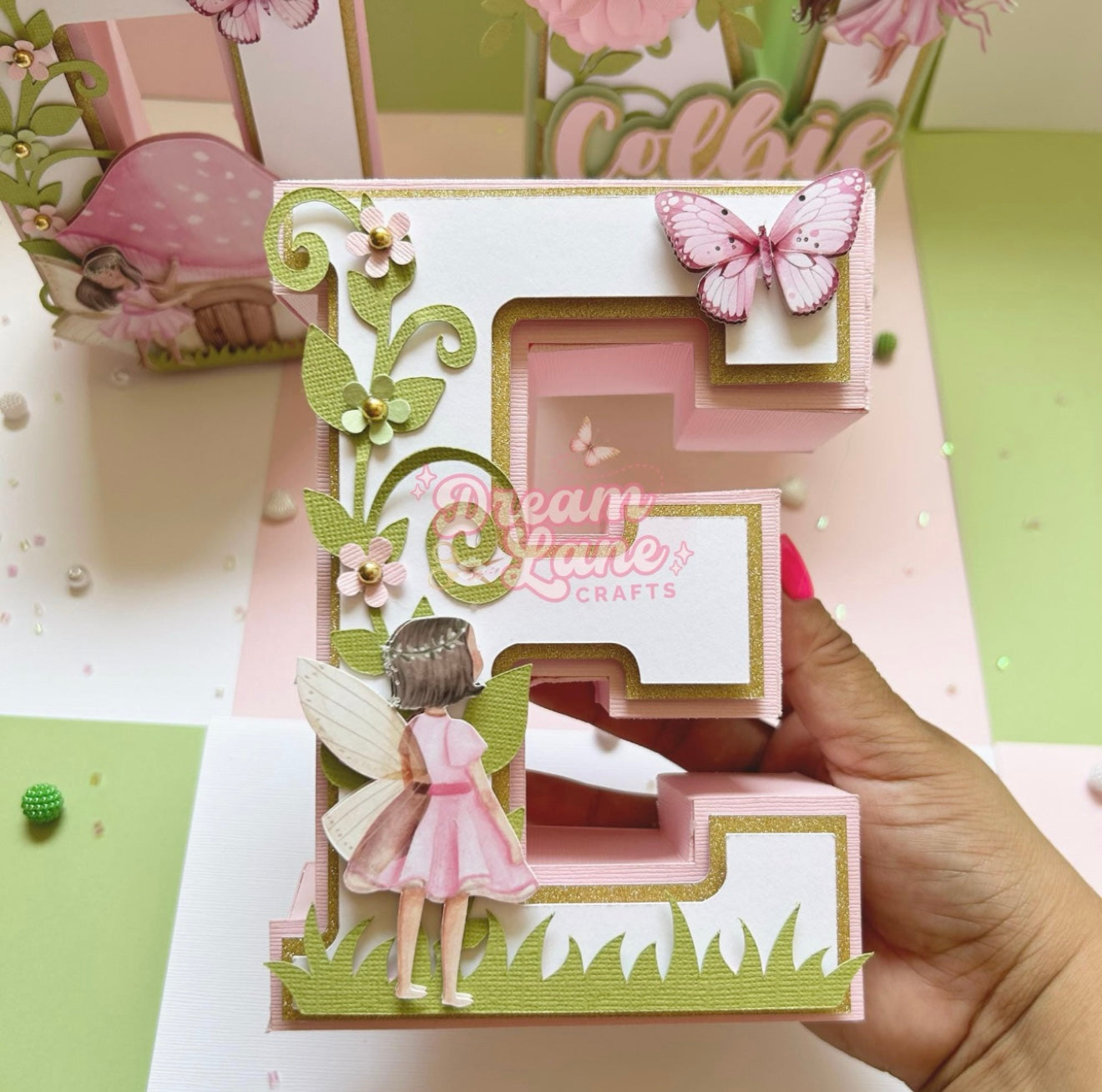 Pink & Mint 3D Fairy Letters